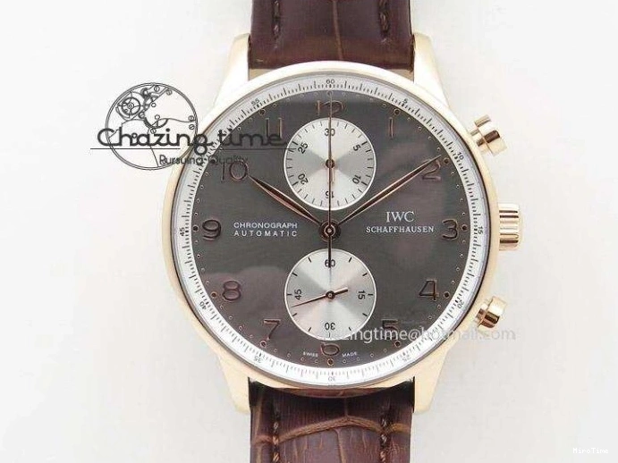 MIROTIME 1219 Unisex Portuguese Real PR RG IW500702 ZF 1:1 Best Edition On Brown Leather Strap A52010 V 7303